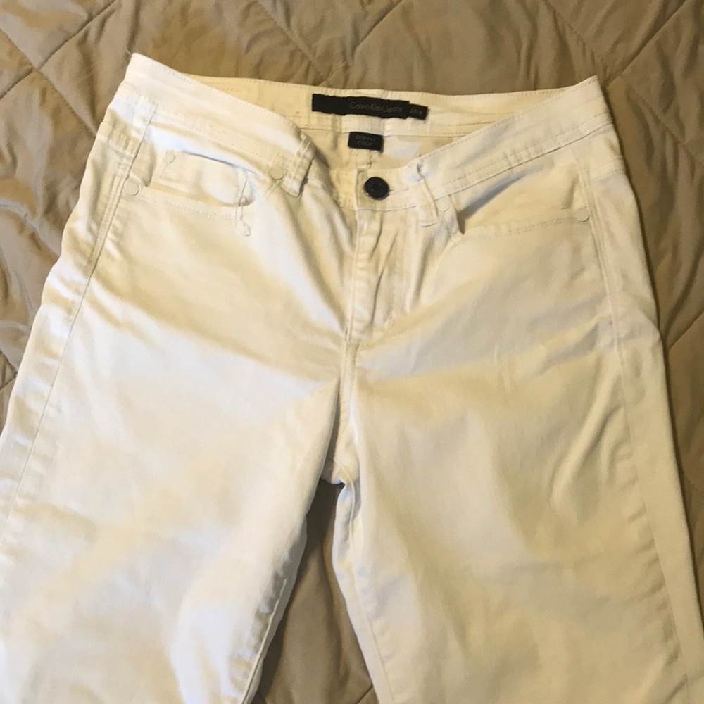 Calvin Klein Jeans Women's Cream Cropped Pants